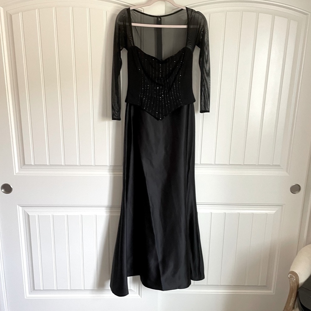 Tadashi Shoji vintage corset black gown size medium